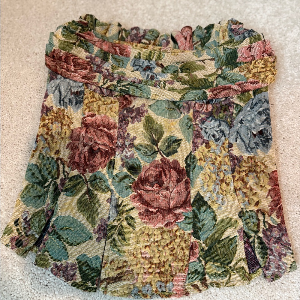PrettyLittleThing Green and Multicolor Corset Top